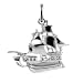 TheCharmWorks Sterling-Silber Pirat Galeone Charmanhänger | Sterling Silver Pirate Galleon Charm