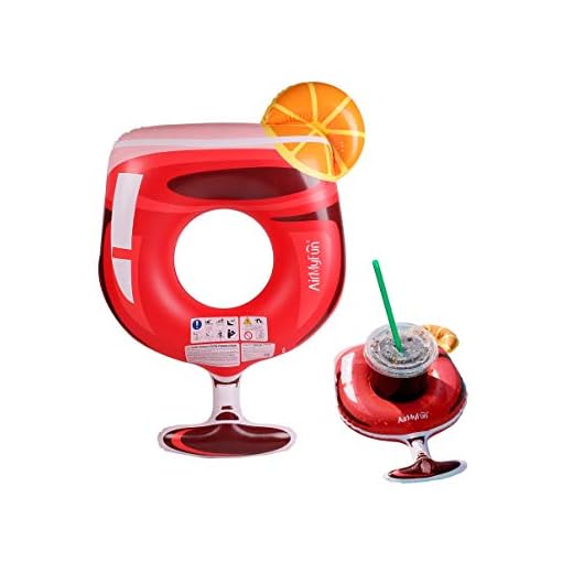 Airmyfun - Flotador Hinchable Xxl Y Portabebidas Hinchable Para Piscina Y Playa – Pack De Evasión De Cóctel Passion