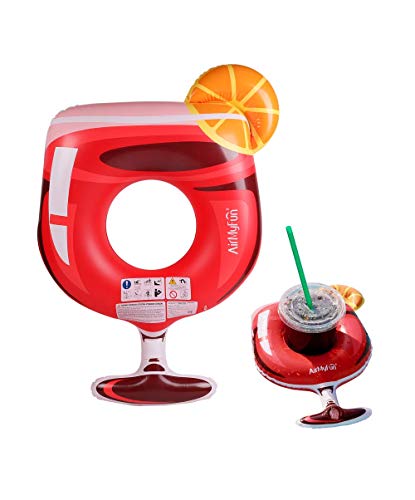 Airmyfun - Flotador Hinchable Xxl Y Portabebidas Hinchable Para Piscina Y Playa – Pack De Evasión De Cóctel Passion