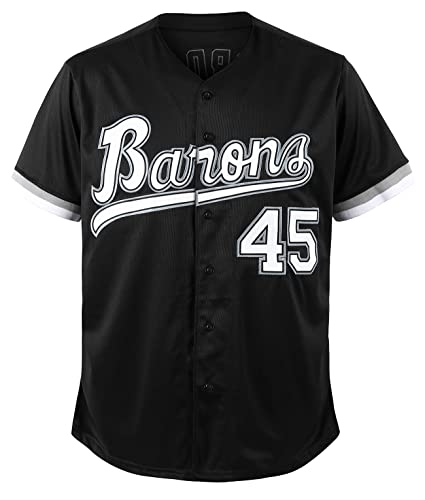 Tocament 90s Outfit for Men and Women,Barons #45 Unisex Hip Hop Clothes,Baseball Jersey Shirts for Party Baseball Gift
