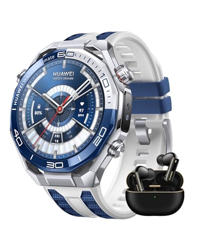 HUAWEI Watch Ultimate 2 Azul + FreeBuds 4 Negro, GPS Smartwatch, Metal Líquido a Base de Circonio, Buceo de hasta 150 Metros, Comunicación Subacuática Basada en Sónar, Monitoreo Preciso de Salud