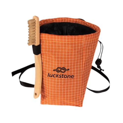 Yiju Chalk Bag for Rock Climbing Gym Pouch Climbing Gear Gift Large Capacity Storage Bag Gym Chalk Bag for Indoor Outdoor Sports, Orange