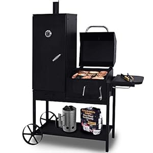 Syntrox Germany Smoker Bovini 2 Barbecue BBQ Grill Räucherofen Holzkohlegrill Grillwagen