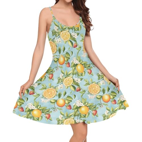 Image of Biyejit Women Casual Loose Dress Strap Long Summer Beach Swing Dress