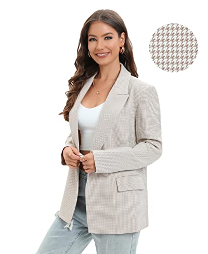 TRNY Women's Oversized Double-Breasted Suit Blazer Jacket Long Sleeve Casual Boyfriend Style Work Office Blazer with Pockets3