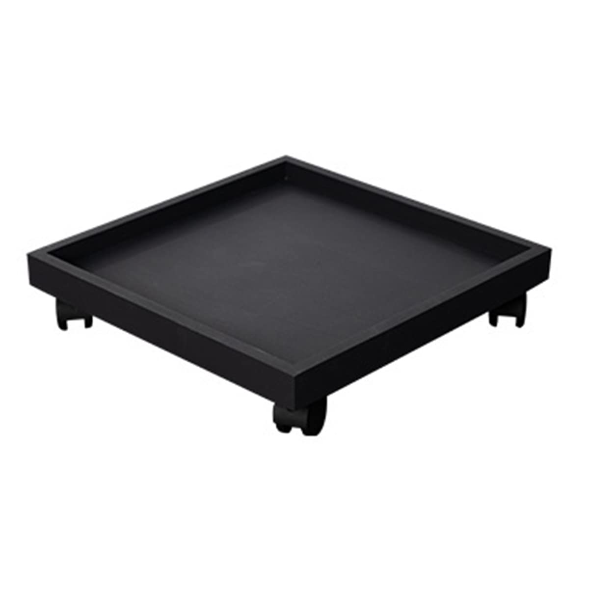 OLSKFUH Heavy Duty Plant Caddy With Caster Wheels - Movable Flower Pot Rolling Tray For Indoor Outdoor Garden Use,Black-44cm/17.32In
