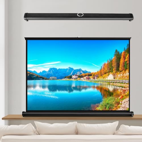 Pantalla retráctil 50" para proyector de mesa video 16:9