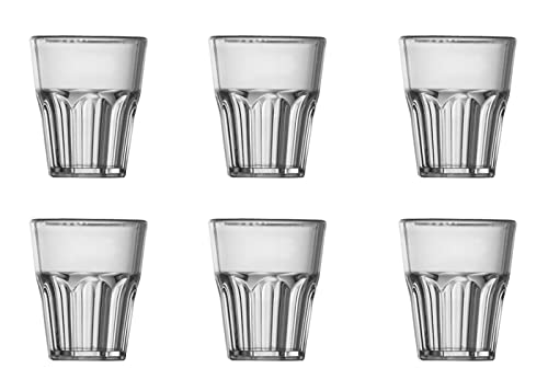 Garnet Shot trasparente x 6 pz piccola dimensione - Amari senza ghiaccio, Limoncello, chupito, rhum e pera - 4 cl al bordo (40ml)