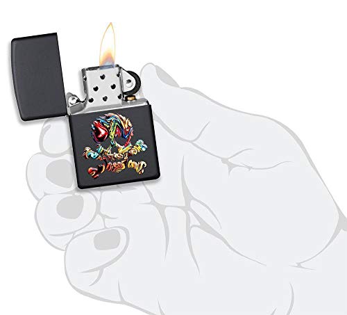 Encendedor Zippo con diseño de calavera multicolor texturizado miniatura 5