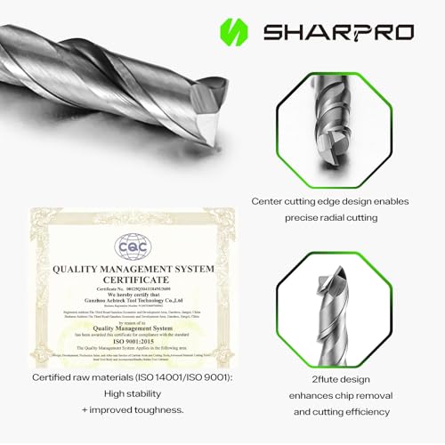 Image of 1 /8 End Mills 1 /8 Inch Shank, 2 Flute Carbide Square Endmill with AlCrN Coated, Upcut Spiral CNC Router Bits for Alloy Steel, Metal and Stainless Steel(3 pcs)