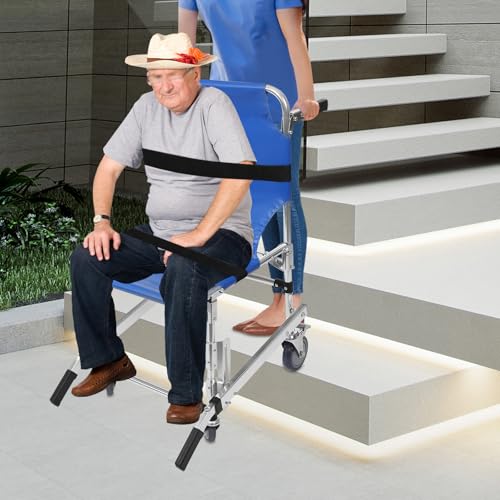 4-Wheel Stair Chair for Safe Stair Evacuation & Transport | Portable Mobility Aid for Seniors &...
