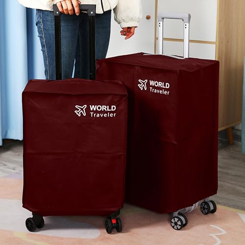 Image of Kraptick Non-Woven Luggage Cover - Waterproof, Dustproof, and Stretchable Luggage Protector Cover, Durable Non-Woven Luggage Case for Trolley Bags with Stretchable and Durable Design (Red-20 Inch)