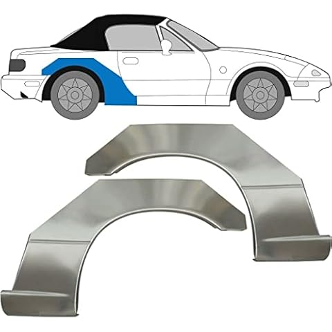 easyparts Rear Wheel Arch Repair Panel/Rear Wings SET OF 2 suitable for Mazda MX-5/1989-1998 / NA/Unpainted steel/For both sides of the car/Get rid of rust in your car! Cover