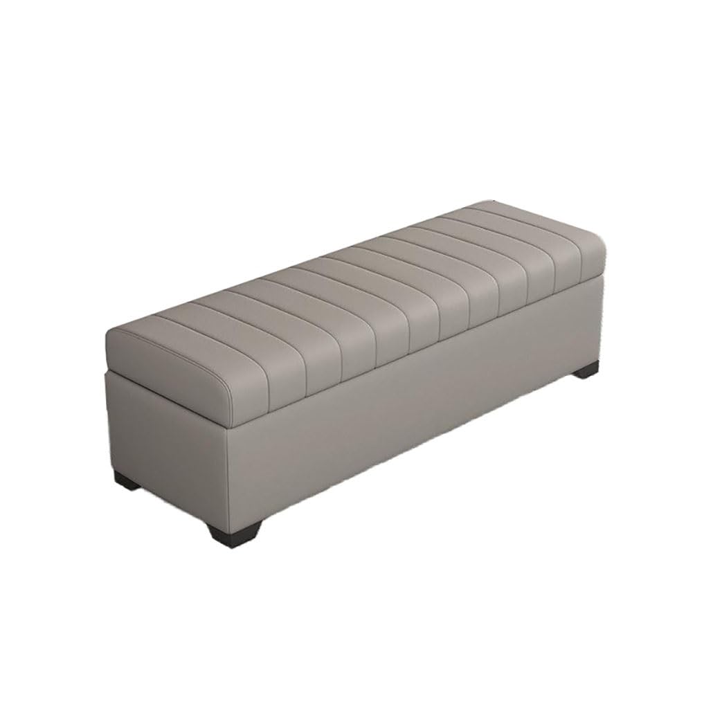 SXZenSpace Storage Benches End Of Bed Bench Large Upholstered Ottoman With Shoe Cabinet For Bedroom Entryway Closet(Gray 1,60x40x40cm)
