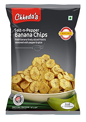 Image of Chheda's - Salt N Pepper Banana Chips (350 Gm) and Diet Poha Chivda (300 Gm) | Banana Wafers | Indian Namkeen | Tasty Snacks - Combo Pack