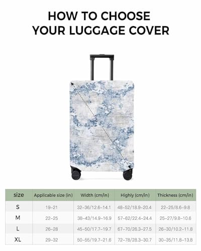 Travel Luggage Cover Spandex Elastic Suitcase Cover for Luggage, Scratch Proof Luggage Cover Protector for Trunk Case 29-32 Inch Luggage, Abstract Marble Texture Blue3