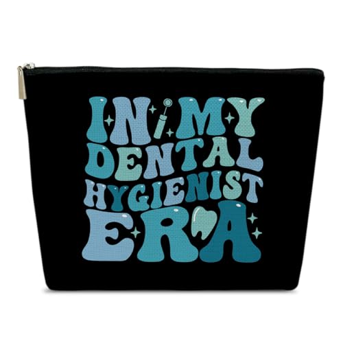 Dental Assistant Gifts Makeup Bag, In My Dental Hygienist Era Cosmetic Bag for Purse, Hygienist Graduation Gifts for Women Coworkers Graduate, Student Must Haves Organizer Pouch