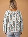 Saodimallsu Womens Floral Print V Neck Cardigan Open Front Button Down Knit Sweater Long Sleeve Loose Fashion Tops White