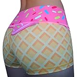Qpap Women Sexy Funny Print Booty Shorts High Waist Workout Twerk Shorts Stretch Clubwear Bottoms...