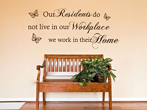 Wall Quote Our Residents... Care Home Work Home Sticker Decal Decor Transfer | Colour=Lemon | Size=XX-Large 130cm (w) x 57cm (h)