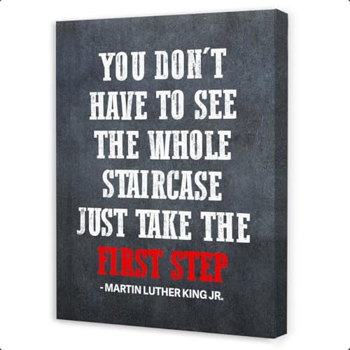 Gwisml Inspirational Quotes Office Wall Decor,You Don'T Have To See The Whole Staircase Canvas Frame Paintings For Home Office Wall Art Decor