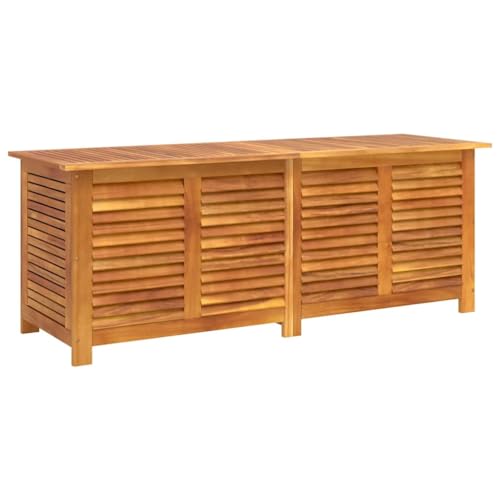 vidaXL Caja de Almacenaje de Jardín, Baúl con Tapa para Juguetes Cojines, Arcón de Ordenación, Mueble para Patio Terraza, Madera Maciza de Acacia