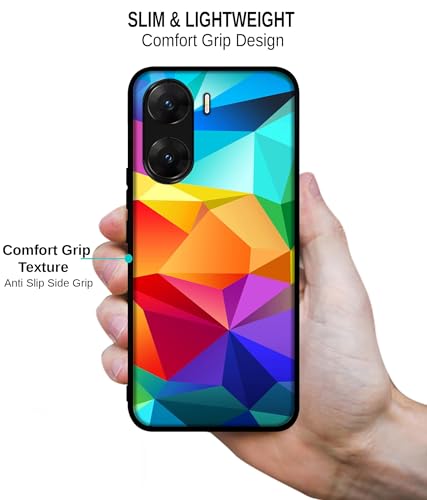 Image of Colorful Pattern Design Premium 2D Printed Metal Back Case Cover for Vivo V29E 5G