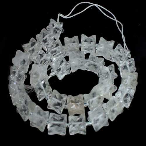 SR BGSJ Jewelry Making Craft 10mm Merkaba Star Carved Shape White Rock Crystal Gemstone Spacer Loose Beads Strand 15