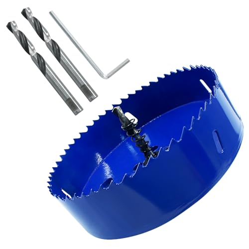 Image of Luomorgo 133mm /5 1 /4 inch Hole Saw, 1 1 /4 inch Cutting Depth | HSS Bi-Metal, For Wood Cornhole Boards, For Plastic Drywall, For Metal Sheet