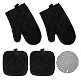 1 Doppio Guanti Da Forno, 3 Tappetini, Guanti Di Cotone Non Slip, Strumenti Di Isolamento ...