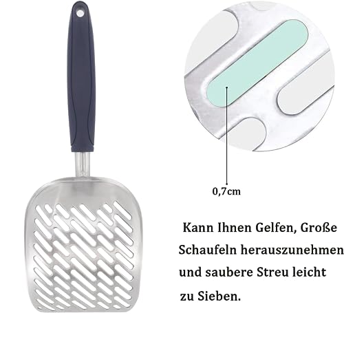 Cat Litter Scoop, Metal Cat Litter Scoop for Cat Litter Tray Ergonomic and Comfortable Handle, Litter Scoop Cat Litter Tray - Image 3