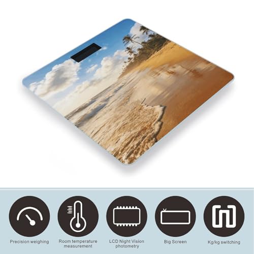Báscula digital de baño con vidrio templado y pantalla LED miniatura 3