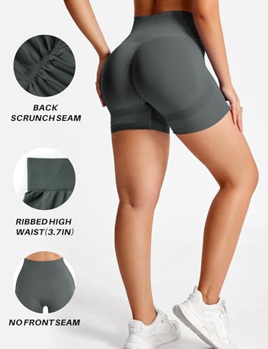 Buauty Womens 5" Scrunch Butt Lifting Shorts Workout Gym High Waisted Tummy Control Seamless Booty Yoga Biker Shorts4