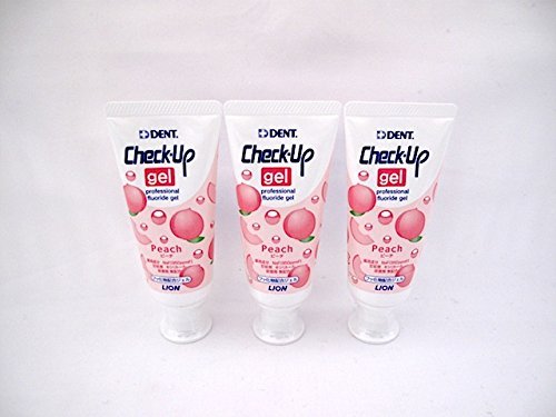 《セット販売》　ライオン DENT チェックアップ ジェル ピーチ (60g)×3個セット 薬用ハミガキ　【医薬部外品】の商品画像（Amazon）