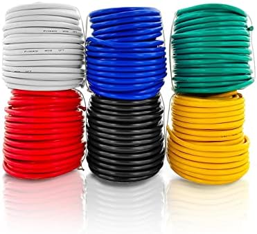 GS Power 16 AWG (American Wire Gauge) OFC Pure Copper Automotive Primary Wire 6 Roll Color Combo (50 Feet Roll, 300 FT Total) for 12V Car Audio Video Trailer Harness Wiring (Also in 14 & 18 GA Combo)