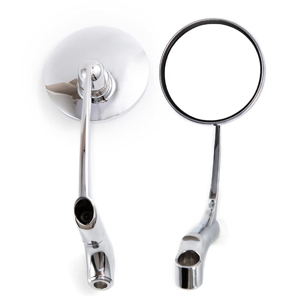 Motocyklowe lusterko boczne okrągłe uniwersalne lusterko motocyklowe 10 mm do Cafe Racer (srebrne)