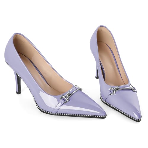 Image of Women's High Heel Pumps Stiletto Heel Pumps for Women Pointed Toe Heels Elegant Classic 3.5 Inch Beaded Pumps