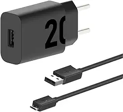 Motorola, Carregador Turbo Power 20W, Cabo 1 Metro, Porta USB-A, Cabo Micro-USB