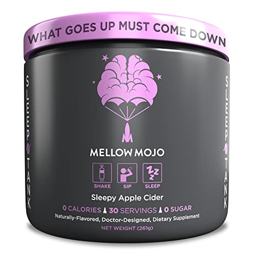 Mental Mojo - Mellow Mojo Natural Sleep Aid Drink Mix - Anti Stress Magnesium & Melatonin Supplement Powder - Calms, Relaxes & Induces Healthy Sleep - Apple Cider Flavor - 30 Servings (261 Grams)