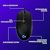 Logitech G203 Gaming-Maus mit anpassbarer LIGHTSYNC RGB-Beleuchtung, 6 programmierbare Tasten, spieletauglicher Sensor, Abtastung mit 8.000 DPI, Geringes Gewicht – Schwarz - 8