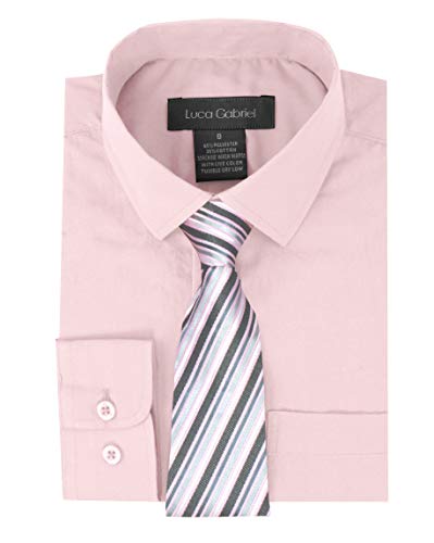 Luca Gabriel Toddler Boy's Long Sleeve Formal Button Down Dress Shirt & Tie Set