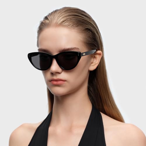 Image of Vintage Cat Eye Sunglasses Trendy Acetate ShadesUV400, Exclusive Brand of EssilorLuxottica