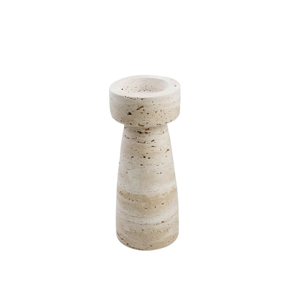 Candlestick Holder Retro Stone Aromatherapy Candle Holder Desktop Decoration Light Luxury Candlestick(Large)