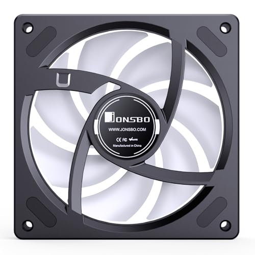 Image of JONSBO ZB-120BR (Reverse) PC Case Fan, Reverse Blade Silent Computer Fan with Axis & 4-Sides Infinity Mirror Fan 2400RPM, PWM Integrated M&F Head,3Pin ARGB, 28MM Thick,Black