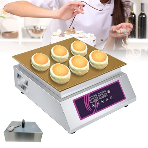Máquina eléctrica comercial para hacer panqueques, soufflés y muffins Dorayaki para panaderías de restaurantes, placa calefactora de cobre de 140-464 °F(Single Board)