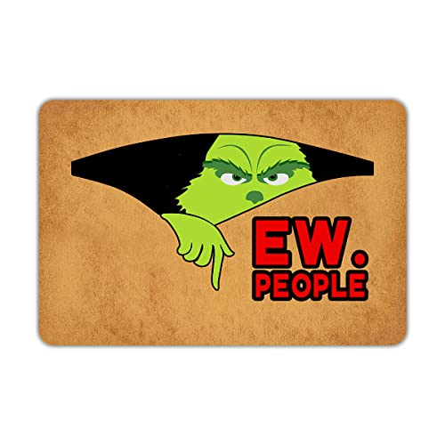 Joelmat Funny Doormat EW People Non-Slip Outdoor/Indoor Rubber Door Mats for Front Door/Garden/Kitchen/Bedroom 23.6 x 15.7