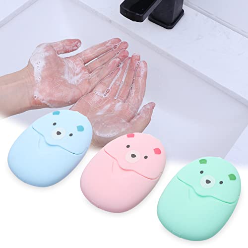 Jxuzh - 3 confezioni per fogli di sapone usa e getta, da viaggio, scatole di plasticaPer viaggi,...