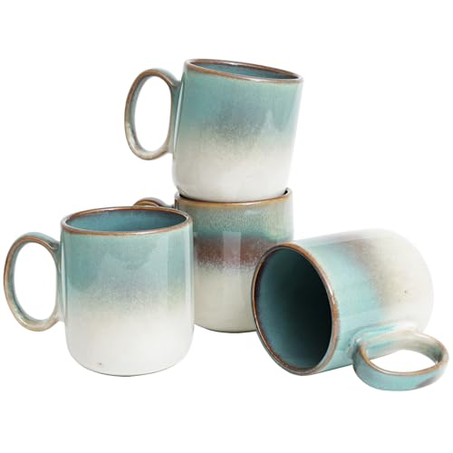 Set de 4 tazas de cerámica para café 14 oz con asa grande miniatura 1