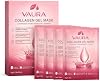Mascarilla Facial de Gel de Colágeno VAURA – Mascarilla de Sábana K-Beauty con Niacinamida, Fermento de Galactomyces y Colágeno de Bajo Peso Molecular, Mascarilla Hidratante Nocturna para una Piel Más Firme y Suave, 4 Unidades, Todo Tipo de Piel 2