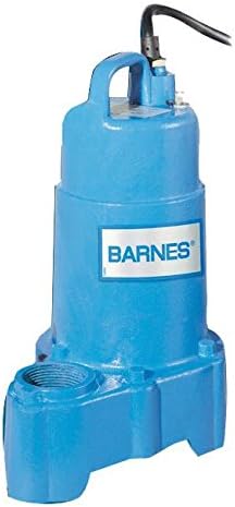 Barnes 115368 Model SP75X Submersible Cast Iron Sump Pump – 3/4 HP, 4,800 GPH, 20' Cord, No Float Switch, For Residential Use